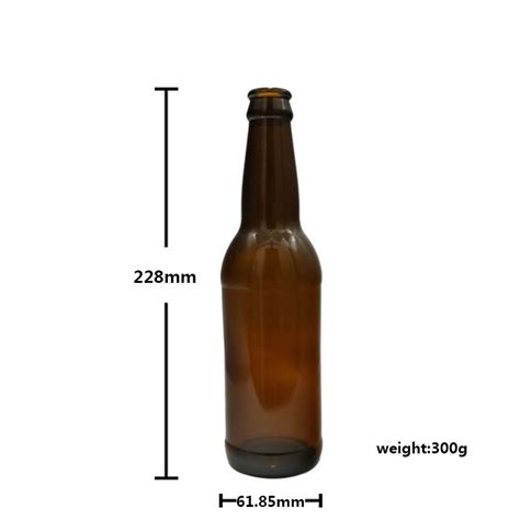 long neck glass bottle 330ml beer bottles crown cap with amber color high quality amber glass