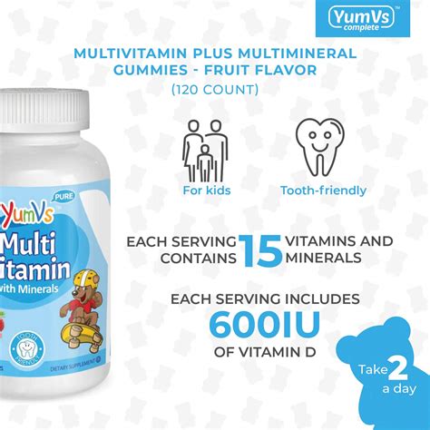 Yum Vs Multivitamin Chewable Kids Jellies Gummies Fruit Flavor 120