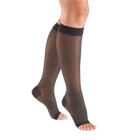 Support Plus Women S Sheer Open Toe Moderate Compression Knee High