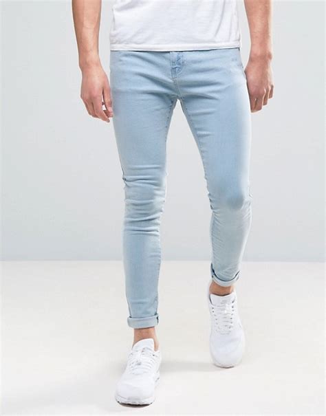 Bershka Super Skinny Jeans In Bleach Wash Asos