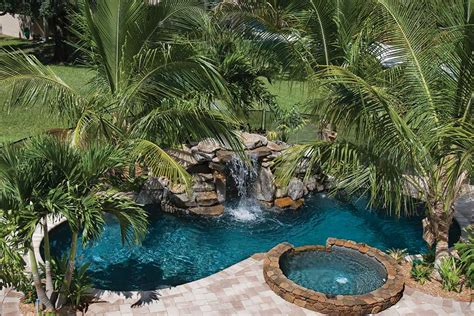 Small Lagoon Pool With Spa And Waterfall By Lucas Lagoons Inc