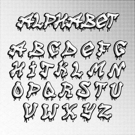 Graffiti Font Alphabet Vector Illustrations ~ Creative Market