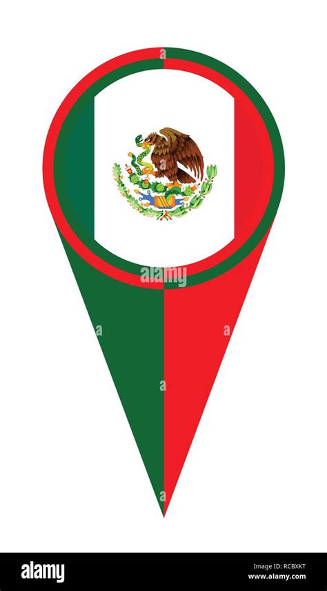 Rojo Blanco Y Verde De Mexico Mapa Puntero Polo Ubicación Del Icono De