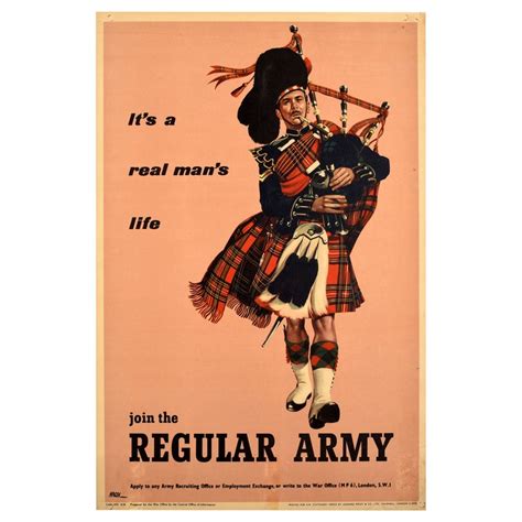 Original Vintage Military Poster Join The Regular Army Scots Guards