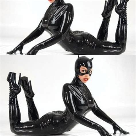 black pu catsuit plus size s 5xl sexy faux leather bodysuit catwomen patent leather leotard