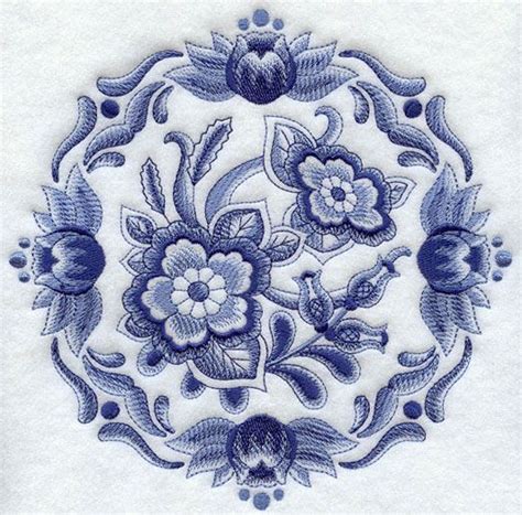Delft Blue Floral Medallion I Design J2209