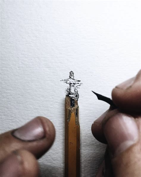 Tiny Ink Drawings Scaled To The Size Of Pencils Fingers