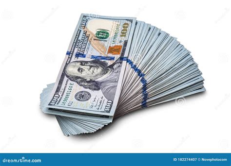 A Stack Of Hundred Dollar Bills A Bundle Of American Dollars Banknotes