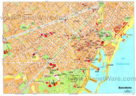 The map shows a city map of barcelona with expressways, main roads and streets, zoom out to find the location of barcelona's el prat airport (iata code: MAP BARCELONA SPAIN - Imsa Kolese