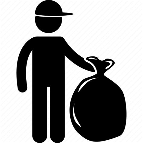 Bag Garbage Garbageman Job Man Rubbish Throwing Icon