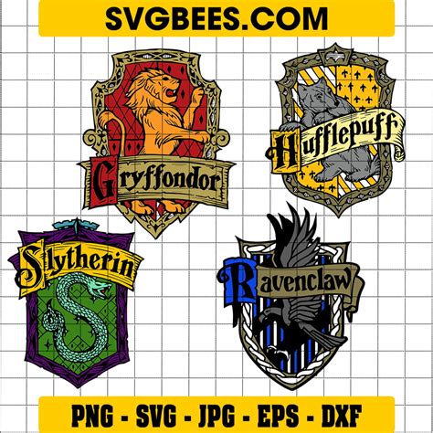 Hogwarts House Crests Black And White