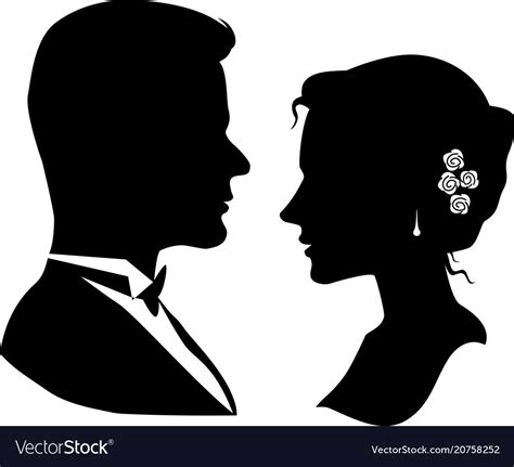 Silhouettes Of Loving Couple Royalty Free Vector Image