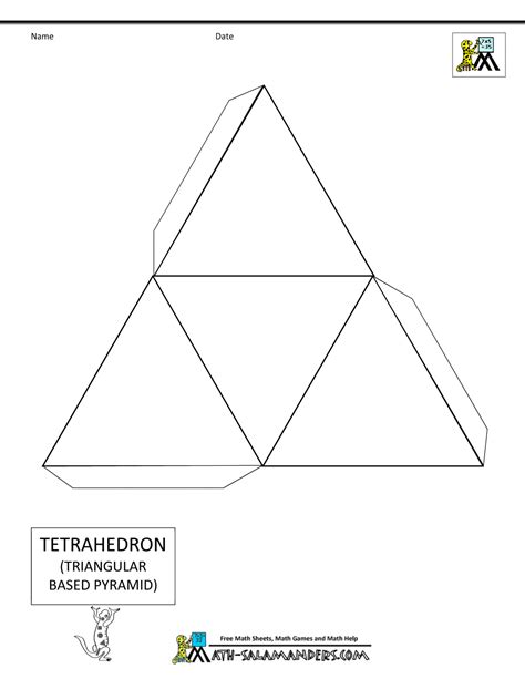 Printable 3d Shapes Tetrahedron Net Tabs 1000×1294 Mathematics