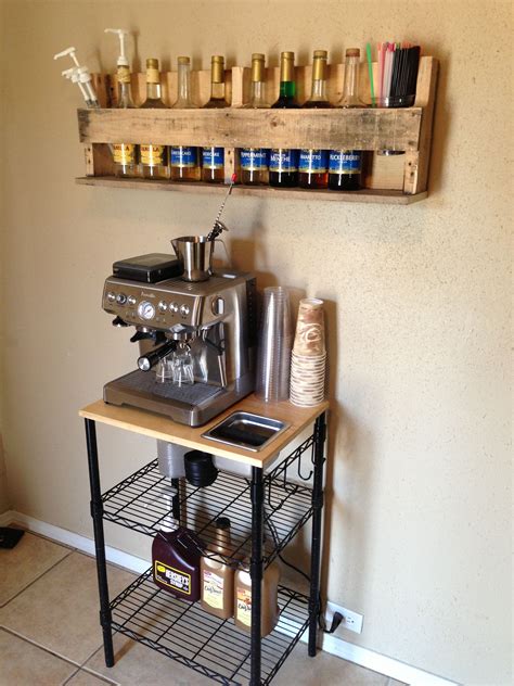 Coffee Bar With Pallet Shelf Coffee Bar Home Diy Coffee Bar Home