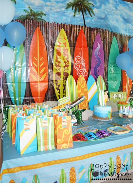 Happy Days In First Grade Surfing Themed Birthday Party Pool