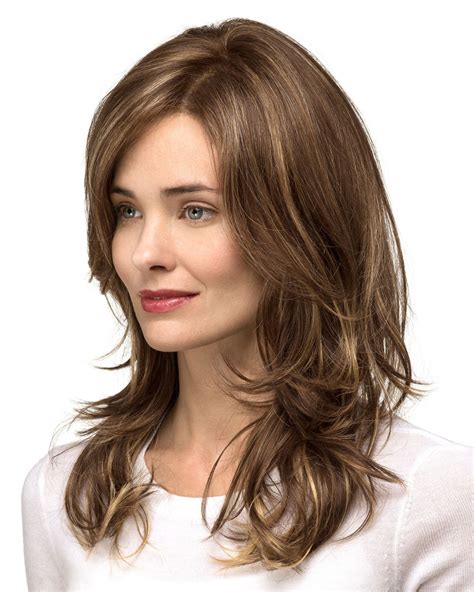 Long Layered Cut Lace Front Brown Wigs