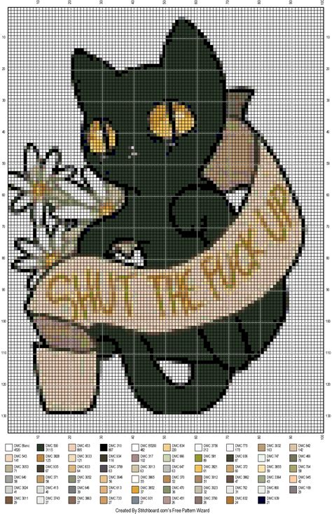 Rude Kitty Cat Cross Stitch Patterns R