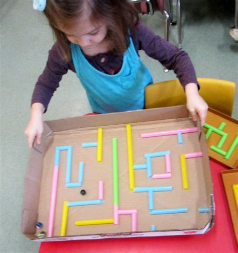 Preschool Crafts For Kids Drinking Straw Maze Toy Craft