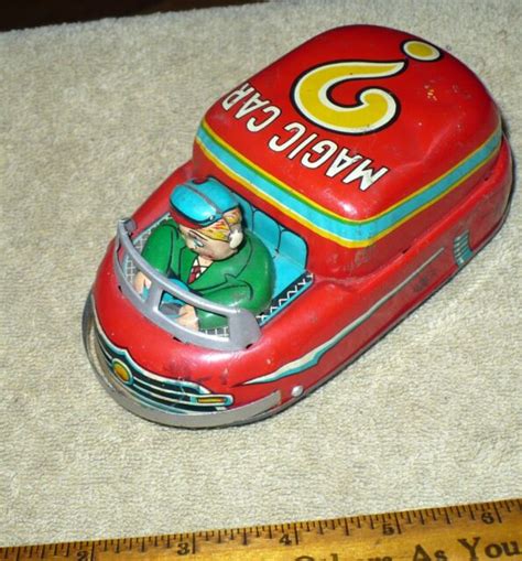 Vintage 1950s Tin Toy Friction Modern Toys Magic Car Made In Japan