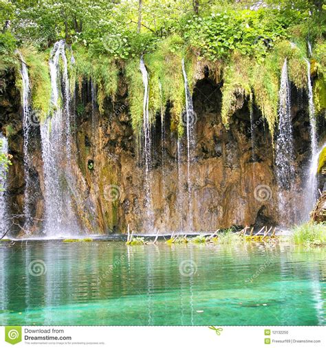 Emerald Waterfall Stock Photo Image Of Grass Rushing 12132250