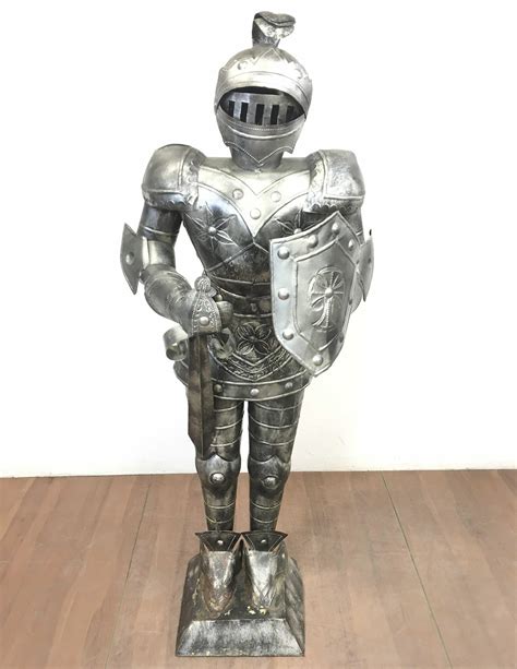 Lot Freestanding 62in Tin Suit Of Armor Knight Statue