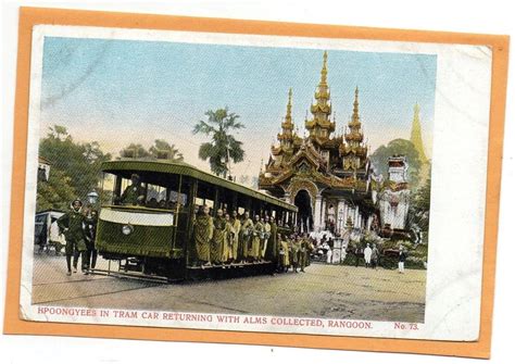 Rangoon Tram Myanmar Burma 1905 Postcard 07032016 Myanmar Burma