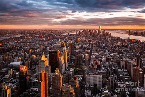 Aerial View Of The Manhattan Skyline At Photograph By Mandritoiu