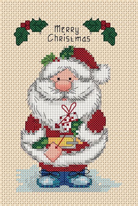 pdf cross stitch chart santa claus father christmas ideal size etsy