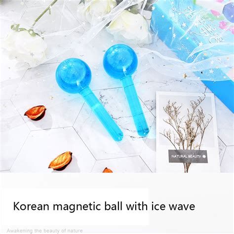 2pcslot Large Beauty Ice Hockey Energy Beauty Crystal Ball Facial Cooling Ice Globes Water Wave