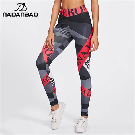 Nadanbao New Sexy Lady Women Legging Letter Printed Sporting Woman Legging Workout Fitness Slim