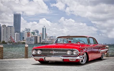 Classic Red Coupe 1960 Chevrolet Impala Car Red Cars Oldtimers Hd