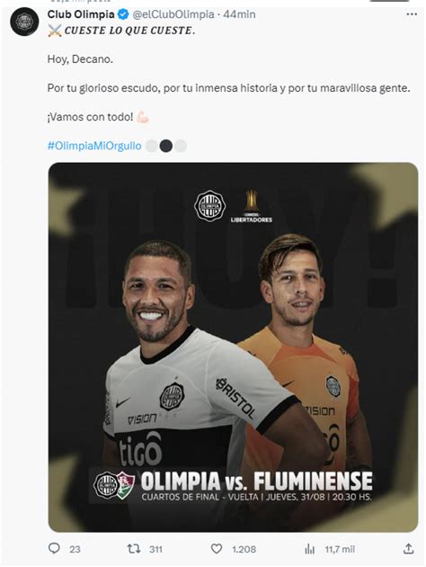 Olimpia Vs Fluminense Resultado Resumen Y Cómo Quedó El Partido Por
