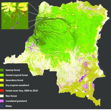 Land Cover Map Of The Democratic Republic Of The Congo Including