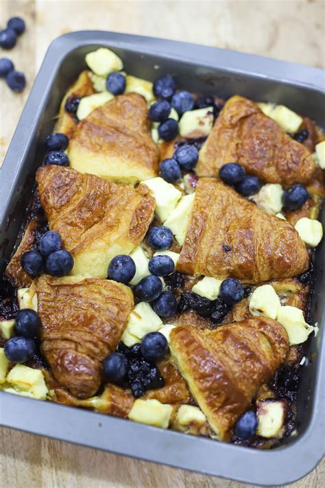 Blueberry And Cream Cheese Croissant Pudding Maya Kitchenette