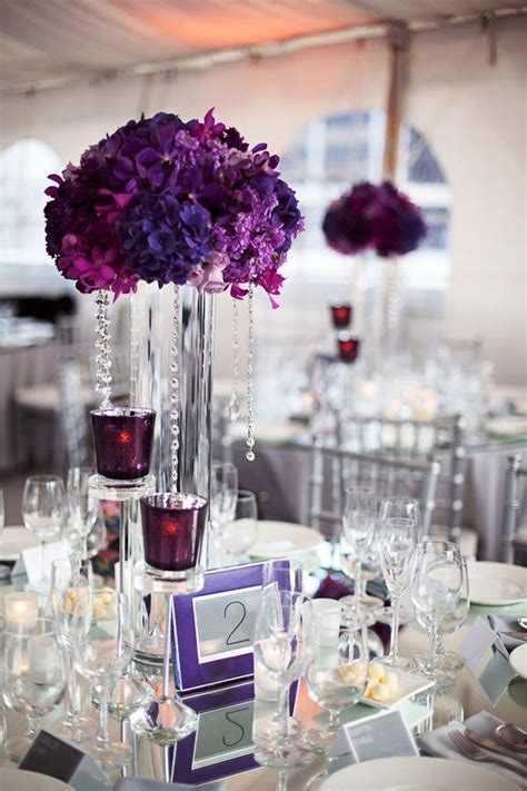 Purple Tall Wedding Centerpieces Decorations Wohh Wedding