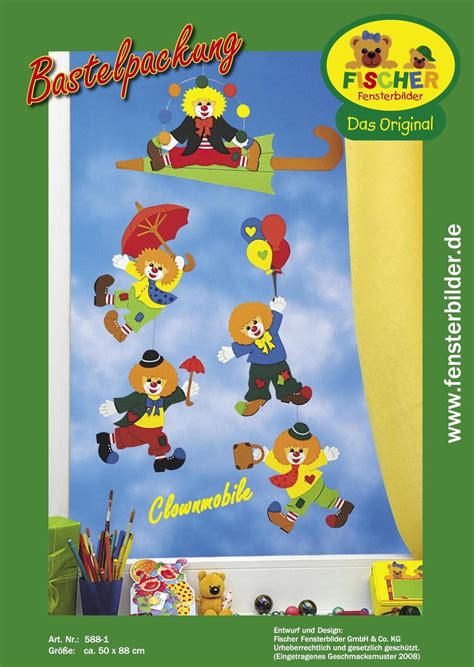 160 novos projetos de artesanato com moldes para imprimir 160 moldes para artesanato: Fensterbild Bastelvorlage Clownmobile - Fischer ...