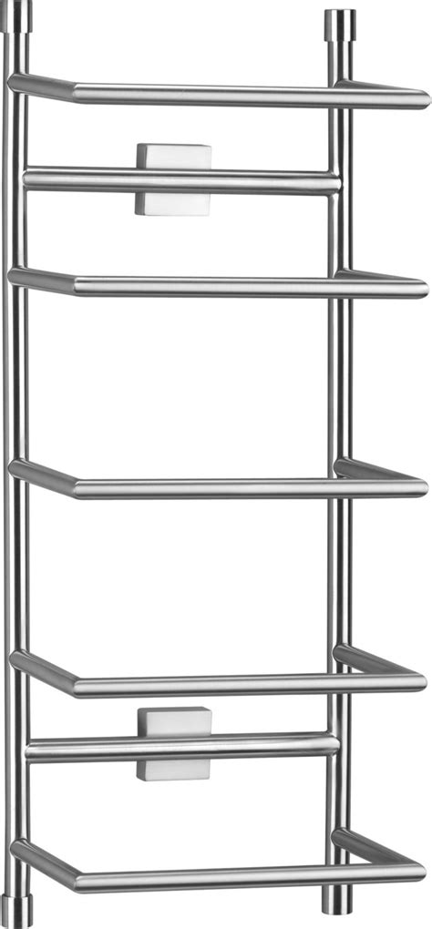 The traditional decorative design of this piece offers attractive, hotel style storage in smaller spaces. Brushed Steel Wall Mount Towel Rack - Crate and Barrel ...
