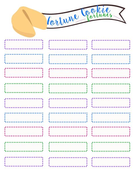 Free Printable Fortune Cookie Template
