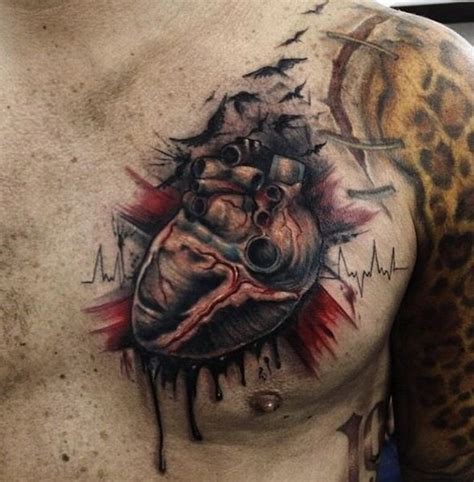 Heart Tattoo On Chest Body Tattoo Art