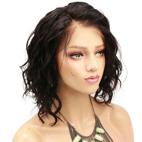 Short Bob Lace Front Wavy Human Hair Wigs Side Part Virgin Human Hair Glueless Lace Wig Pwigs