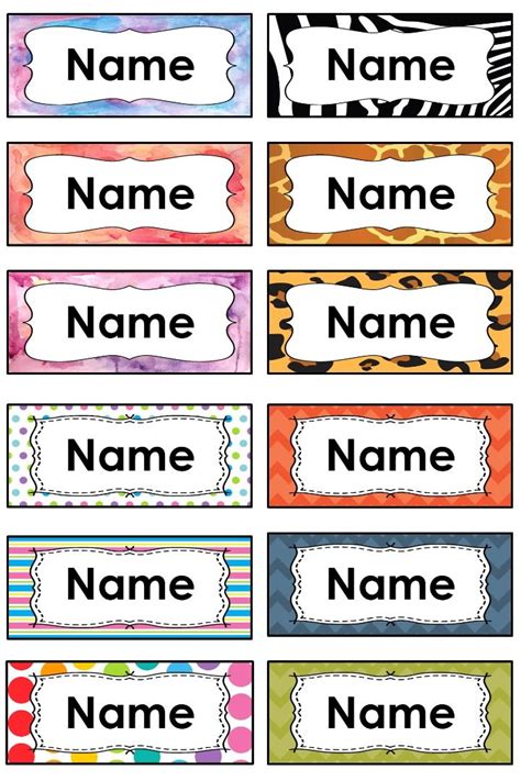 Editable Name Labels Name Labels Names Labels