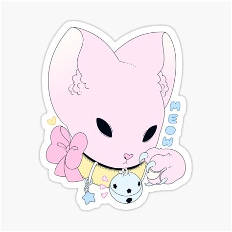 Meow Pink Ver Sticker By Ghoulkiss Redbubble