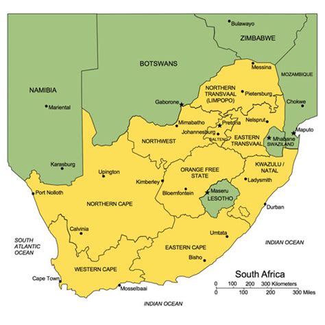 South Africa Map For Powerpoint Administrative Districts Capitals