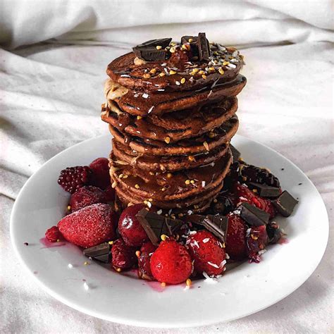 Healthy Chocolate Vegan Pancakes Recipe