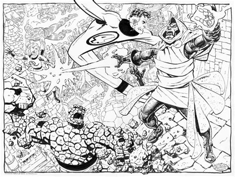 Fantastic Four Vs Doctor Doom Commission By John Byrne 2014