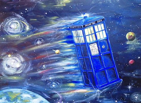 The Tardis From Doctor Who Acrylic On Canvas For Hailey Tardis