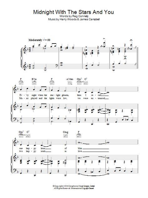 Ray Noble Midnight With The Stars And You Sheet Music And Pdf Chords Piano Vocal And Guitar