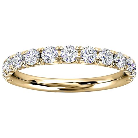 Customizable 14k Yellow Gold Voyage French Pave Diamond Ring 1 2 Ct