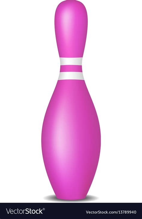 Bowling Pin In Pink Design With White Stripes Vector Image