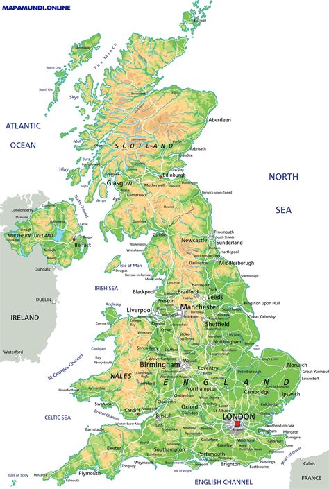Mapa Del Reino Unido Pol Tico F Sico Imprimir Colorear